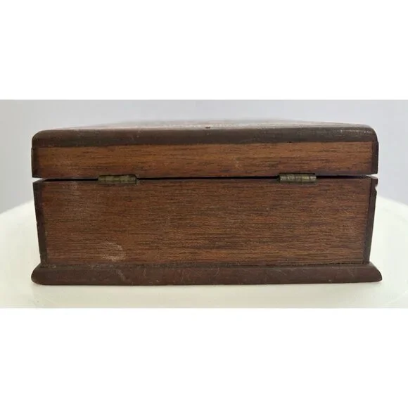 Vintage Wooden Jewelry Keepsake Trinket Box Floral Grandmacore Cottagecore 7"x5" - Picture 6 of 10